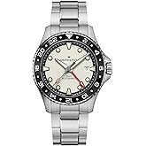 Hamilton Khaki Navy Automatic Mens Watch, 43mm Stainless Steel | Swiss Made, White Dial Analog Watch, Water Resistance 300m, Sapphiere Crystal, 3-Hand Movement, Stainless Steel Strap
