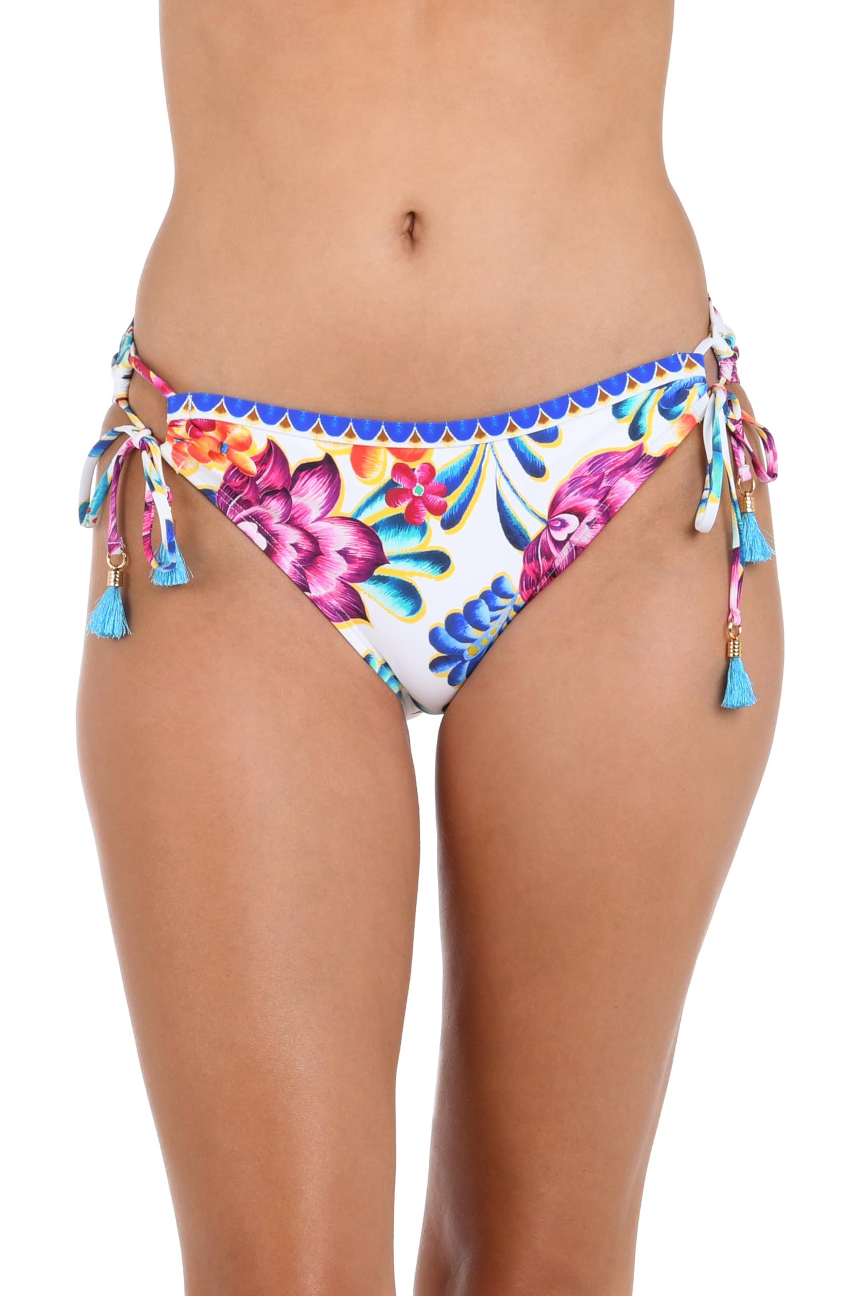 La Blanca Women’s Side Tie Hipster Bikini Bottom, Multi//Flor De Paradiso, 10
