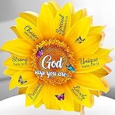 Gerrii Christian Gifts for Women Sunflower Inspirational Religious Gifts for Her Bible Verse Desk Decor Spiritual Acrylic Plaque Decorative Sign for Birthday Mom Sister Friend