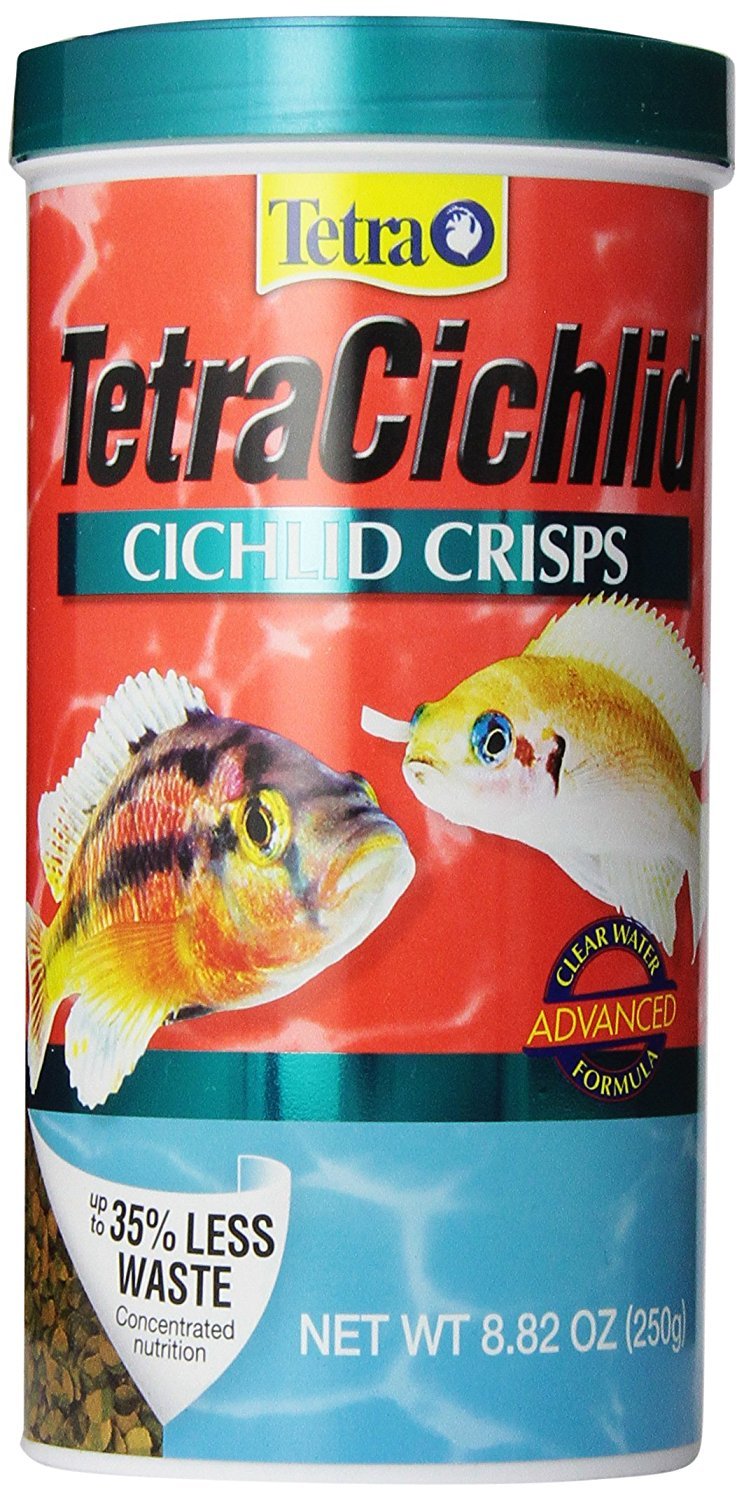 Tetra Cichlid Crisps, Nutritionally Balanced Fish Food for All Top and Mid-Water Cichlids, 8.82 oz
