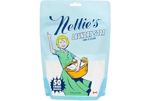 Nellie's Laundry Soda - Concentrated Laundry Detergent Powder - 50 Load Pouch - Gentle on Skin and Environment - Fragrance-Fr