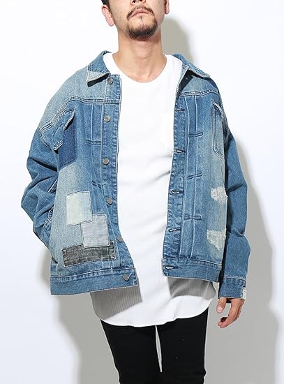 Amazon Gracias グラシアス ビッグ ジージャン メンズ Gジャン デニム ジャケット Big ビック ジャンパー ブルゾン スケート スケーター ストリート アメカジ Jk363 Tシャツ カットソー 通販