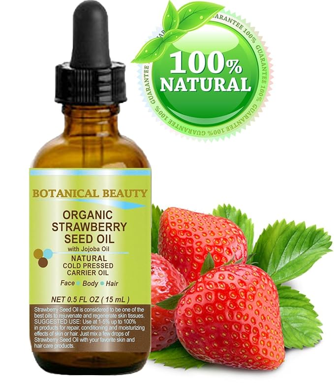 Amazon Com Strawberry Seed Oil Organic 100 Pure Moisturizer Natural Cold Pressed Carrier Oil 0 5 Fl Oz 15 Ml For Skin Hair Lip And Nail Care One Of The Highest Anti Oxidant Oil Rich In