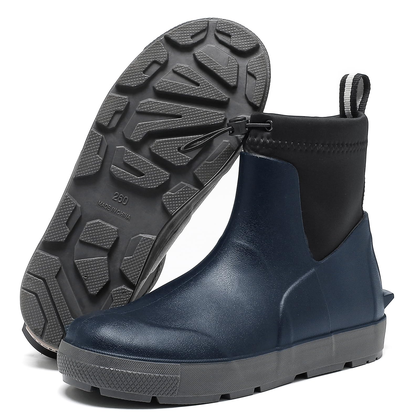 Photo 1 of CKWLXQY Men's Deck Boots,Ankle Rubber Rain boots Waterproof Anti-Slip Waterproof Shoes, Fishing Boating Boots Water Work Shoes for Men