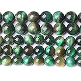 8MM 45PCS Natural Multi Green Tiger Eye Stone Beads for Jewelry Making DIY Bracelet