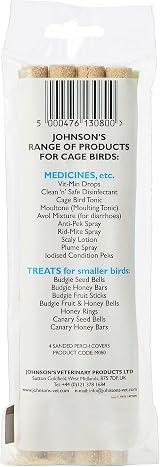 Johnsons Vet M080 Sanded Perch Covers 4 Pack for Budgies Canaries view 2