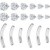 Hnxnskt Eyebrow Piercing Jewelry Surgical Steel Rook Piercings Curved Barbell Tiny Eyebrow Ring Vertical Labret Lip Jewelry Small Belly Button Ring for Women Men 16g Bar Length 6mm/8mm/10mm