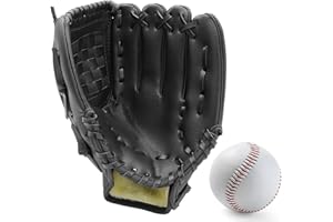 GRACFULCUB Baseball Glove,Baseball Softball Mitt with Ball for Kids Youth Adults Training and Beginner,Right Hand Throw,Left Hand Glove