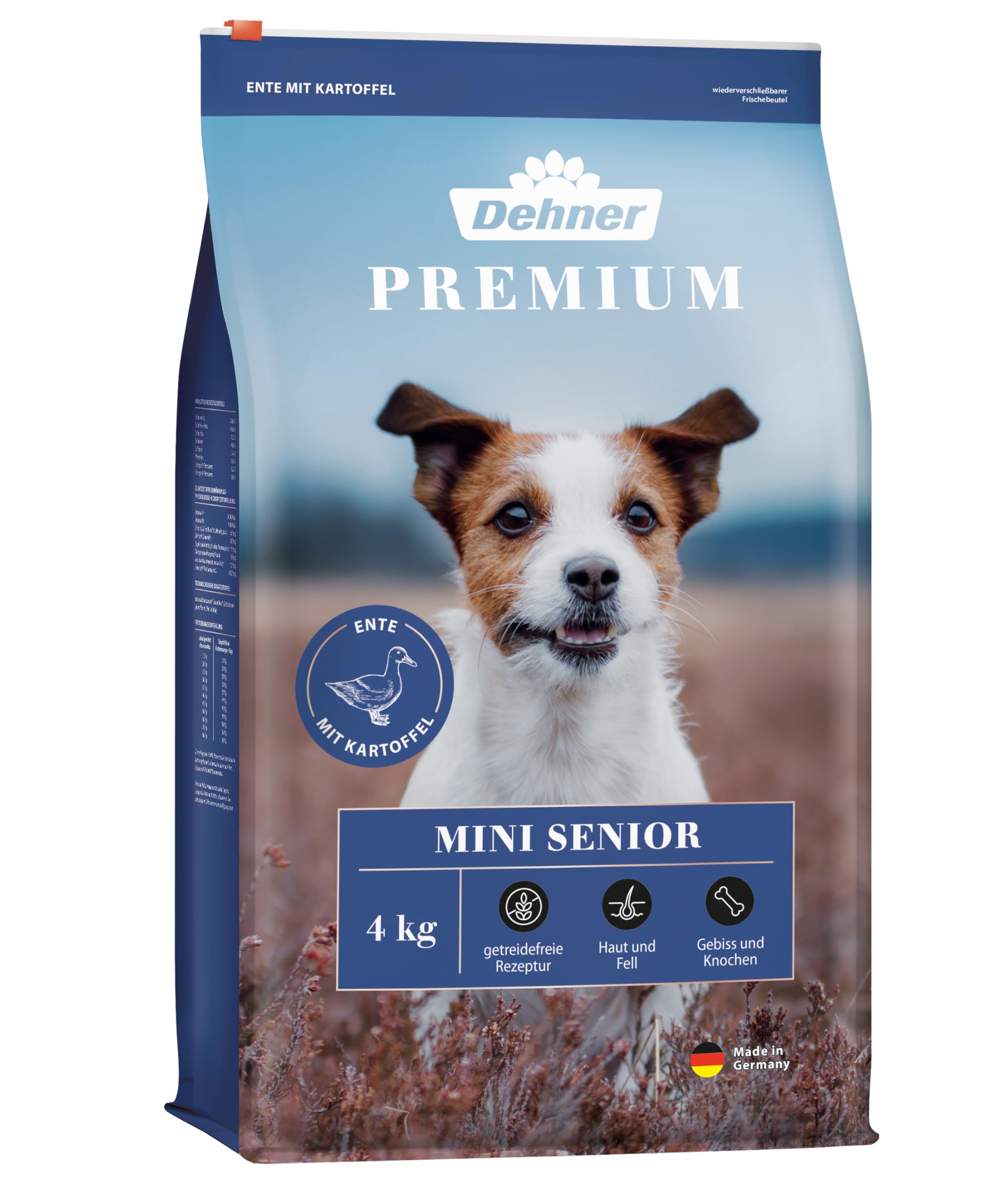 Dehner Premium Duck and senior Dry Dog Food Mini Lamb with Potato – 4 kg
