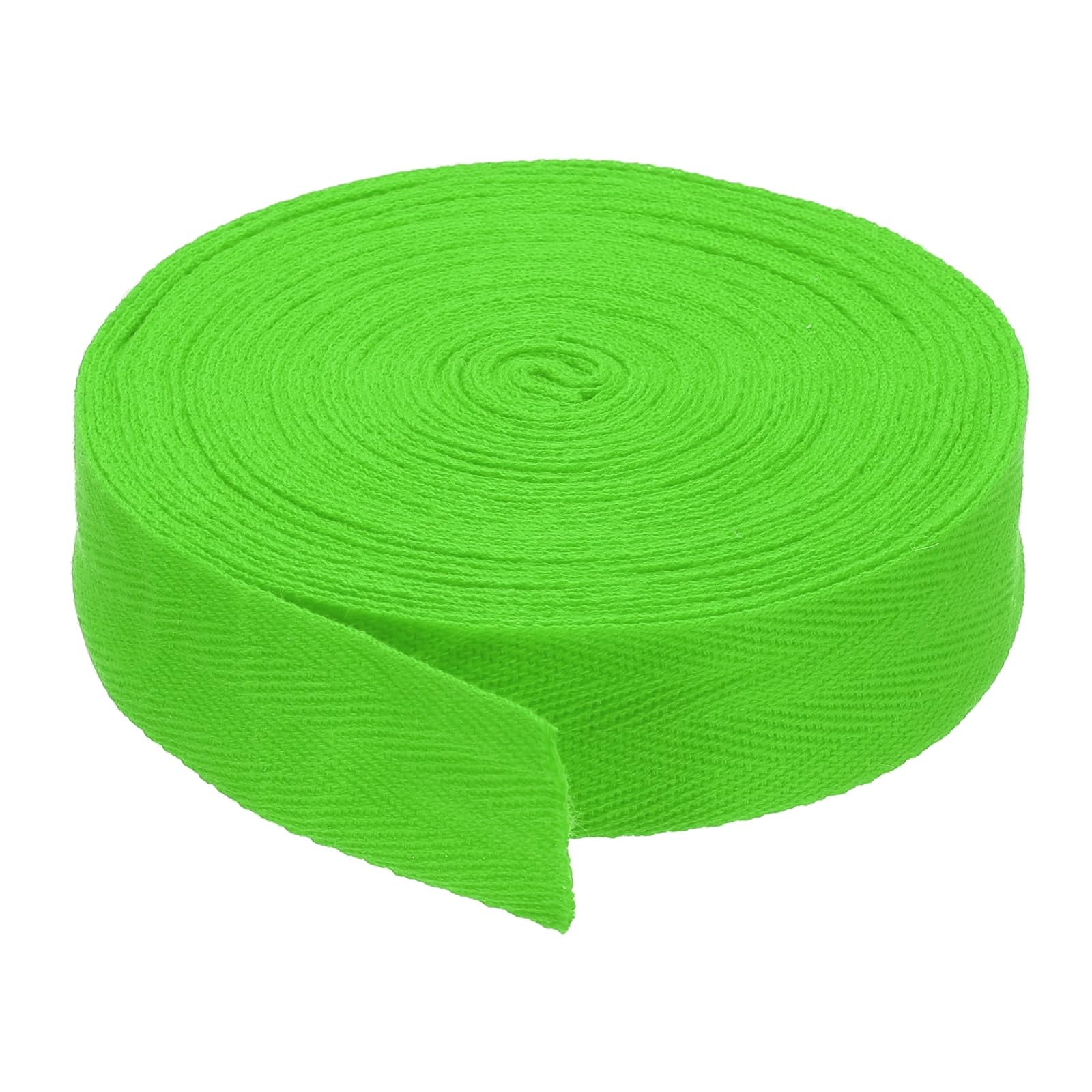 PATIKIL 1.2"/3cm Cotton Twill Tape 10 Yards Cotton Ribbon Bias Binding Tape Herringbone Webbing Trim for Sewing Gift Wrapping Craft DIY Bright Green
