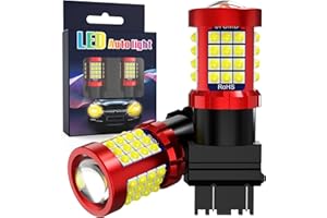 Afibraru 3157 LED Bulb Reverse Light with HD Projector Lens, Super Bright 6000K White Light, Non-Flickering Compatible with 3156 3057 3157A 3457A for Car Truck SUV Tail Brake Lights, 2-Pack