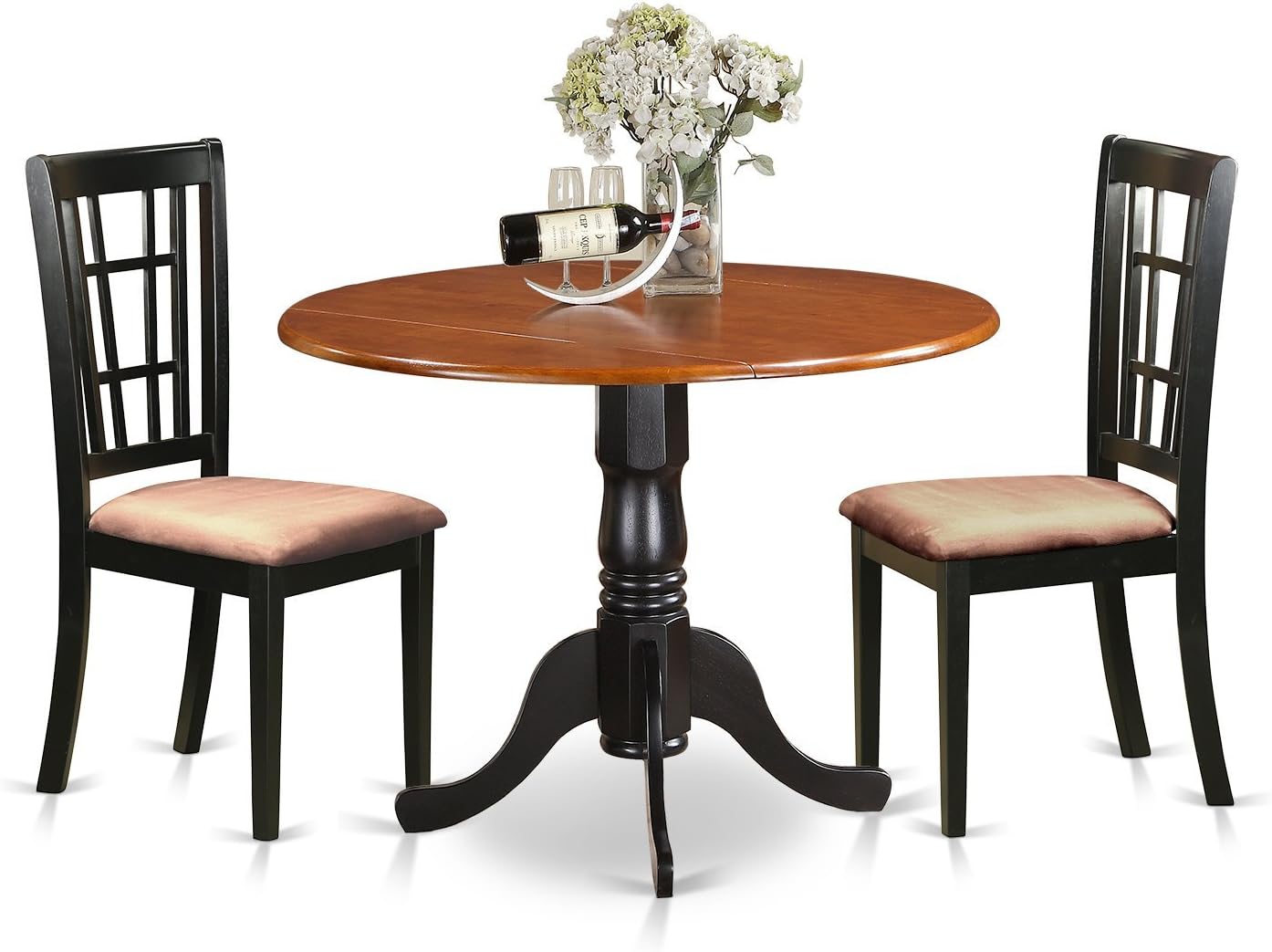 Best dark cherry dining table set with leaf