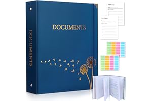 XKDOUS Aesthetic Document Organizer with 9 Pockets, 3 Ring Accordion Binder Folio Folders for Important Papers, A4 Letter Size Expanding File Storage Holder for Home, Office