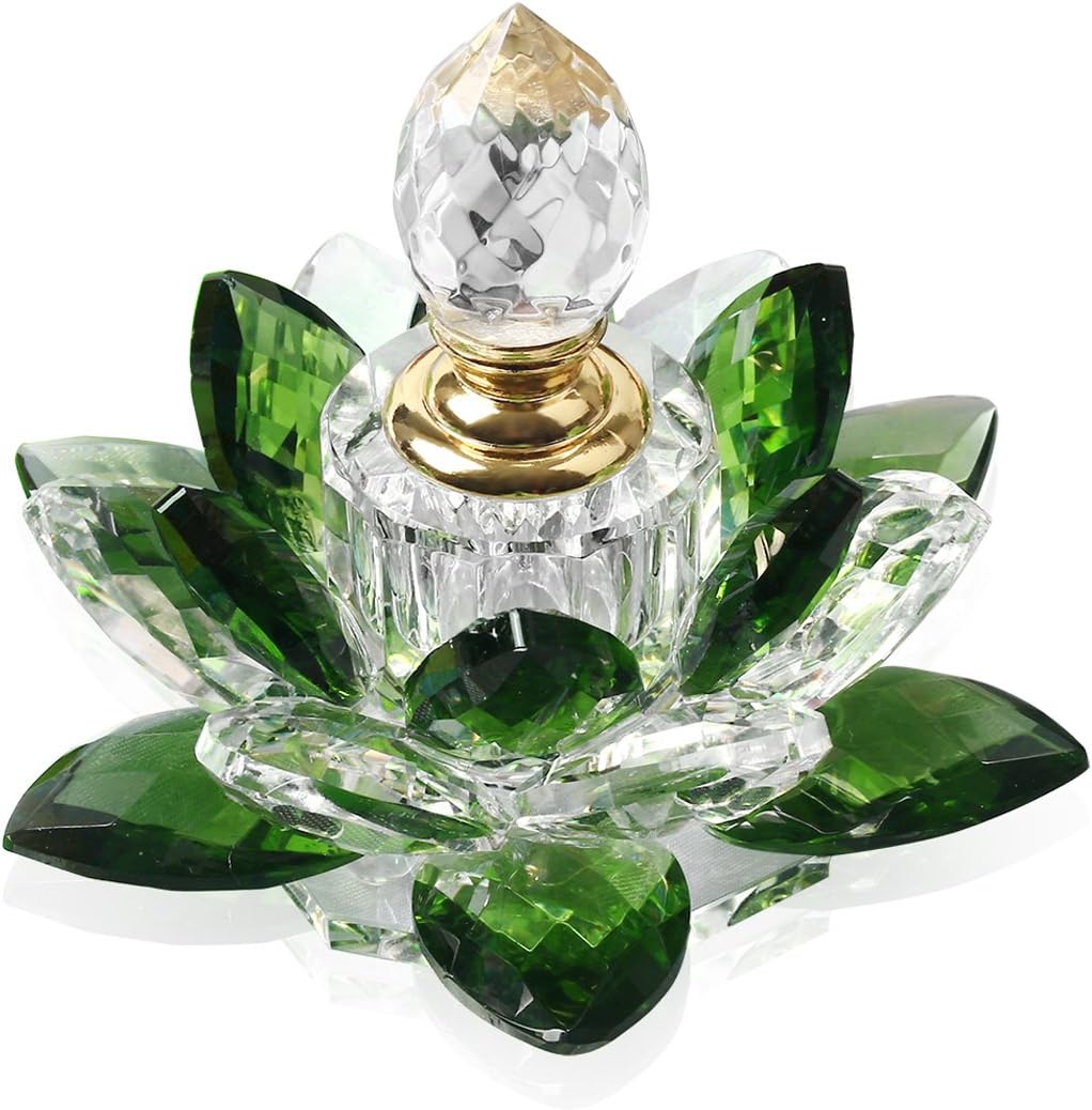 Green Crystal Perfume Bottles Empty 