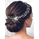 Asooll Wedding Hair Vine Silver Rhinestone Bridal Hair Pieces Sparkly Crystal Hair Accessories for Women