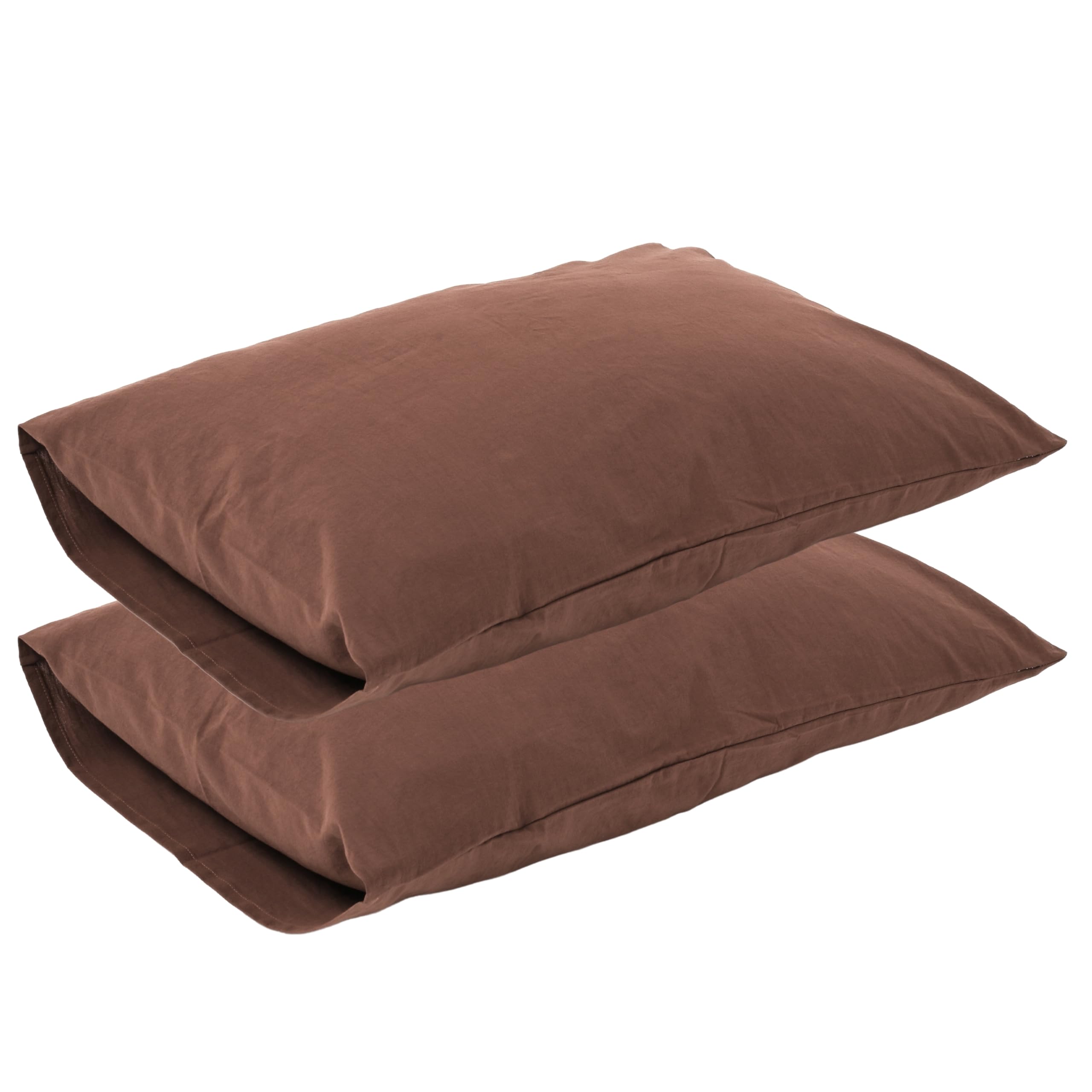 Photo 1 of Viva Maison Turkish Cotton Pillow Case, King Size Pillowcases Set of 2, Breathable Cozy Soft Pillow Cover 20×36" inches (Dark Brown, Pack-2 Pillowcases King)
