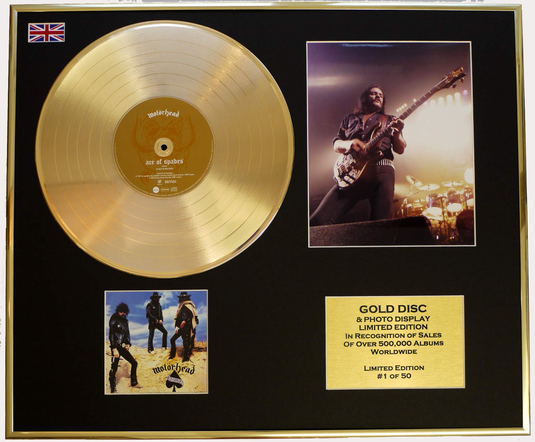 MOTORHEAD/CD GOLD DISC/RECORD & PHOTO DISPLAY/LTD. EDITION/COA/ACE OF SPADES