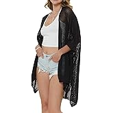 STARWHISPER Open Front Cardigans Crochet Coverups for Women Lightweight Cardigan Sweaters for Women Mesh Cardigan Sweaters