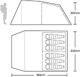 Eurohike Sendero 6 Man Family Tent with Porch 2000mm H/H Waterproof view 7