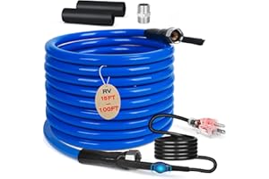 SZFY 50FT Heated Water Hose for RV,Heated Drinking Water Hose with Thermostat,Lead and BPA Free,1/2" Inner Diameter,Temperatures Down to -40°F Self-Regulating,Blue Appearance(50FT-01)