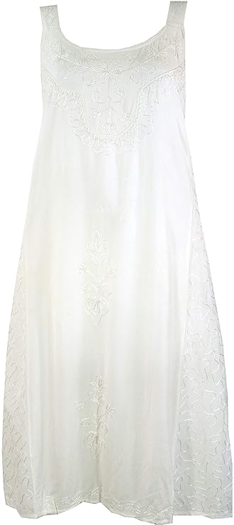 Guru-Shop Besticktes Boho Sommerkleid, Midikleid, Indisches Hippie Kleid in 3/4 Länge, Anthrazit, Damen, Grau, Synthetisch, S