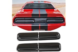 CTMAOYI 4pcs Smoke Taillight Covers and Guards, Custom Fit for Dodge Challenger 2015 2016 2017 2018 2019 2020 2021 2022 2023, ABS Plastic Rear Light Protectors