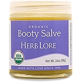 Herb Lore Organic Booty Salve – Natural Soothing Ointment – Herbal Comfort Cream for Sensitive, Delicate Areas and Itching (3.4 oz)