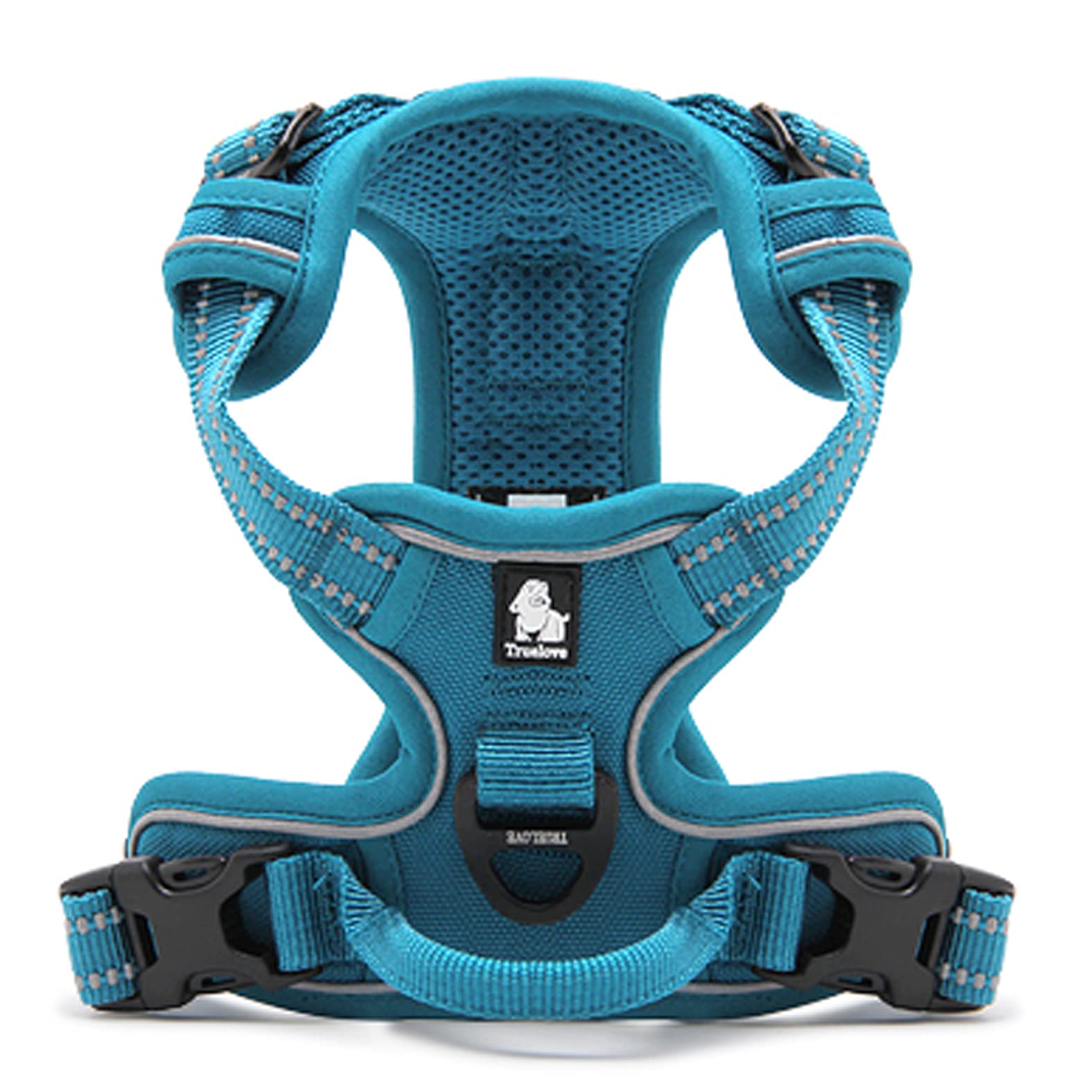 WINHYEPET True Love Dog Harness, No-Pull Reflective Pet Harness with 2 Leash Clips Adjustable Soft Padded Dog Vest with Easy Control Handle for Small Medium Large Dog TLH5651(Blue,S)