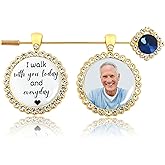 Ohmique Bouquet Charms for Wedding Memory - Something Blue Gift For Bride, Wedding Bouquet Photo Charms Silver, Something Blue Before I Do Bridal Gift DIY Photo Pin Making Kit Bride Daughter Flowers