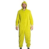 The Grinch Sherpa Union Suit with Head Zipper Adult Halloween Costume Cosplay for Men and Women
