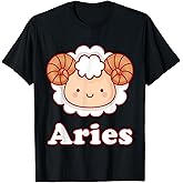 Aries Cute Kawaii Zodiac Sign Astrology Birthday Horoscope T-Shirt