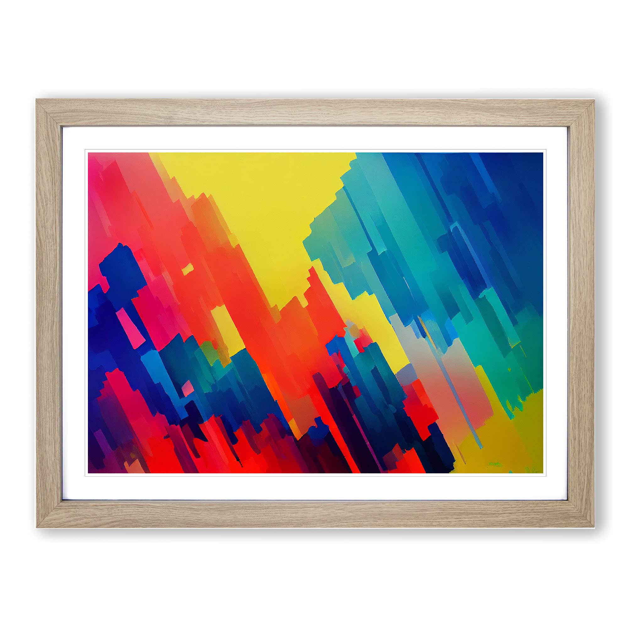 Ultimate Abstract Art Framed Print | A4 Oak Framed Wall Art | Ready to Hang | Abstract Fantasy Picture | Living Room Bedroom Lounge Office