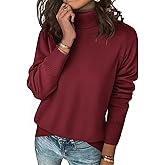 Zeagoo Women's Turtleneck Sweater Long Sleeve Spilt Hem Casual Knit Pullover Chunky Fall Winter Jumper Top 2026