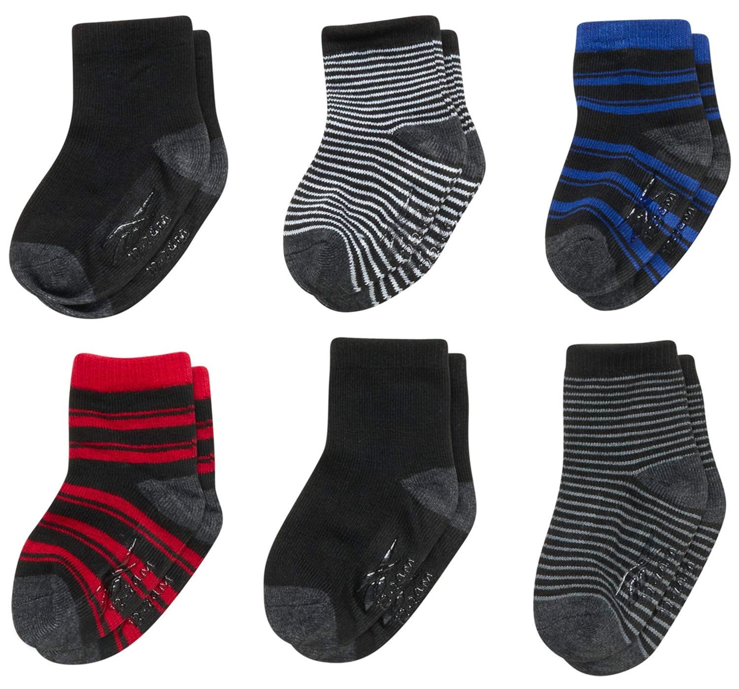 Buy Reebok Baby Boys 6 Pack Quarter Cut Socks with Nonslip Traction