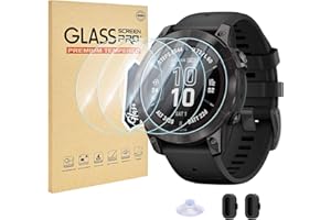 EasEasy 4+2 PCS Compatible For Garmin Fenix 7 Pro/7/Epix Pro Gen 2 47mm Screen Protector Glass, Clear Sensitive & Anti-scratc