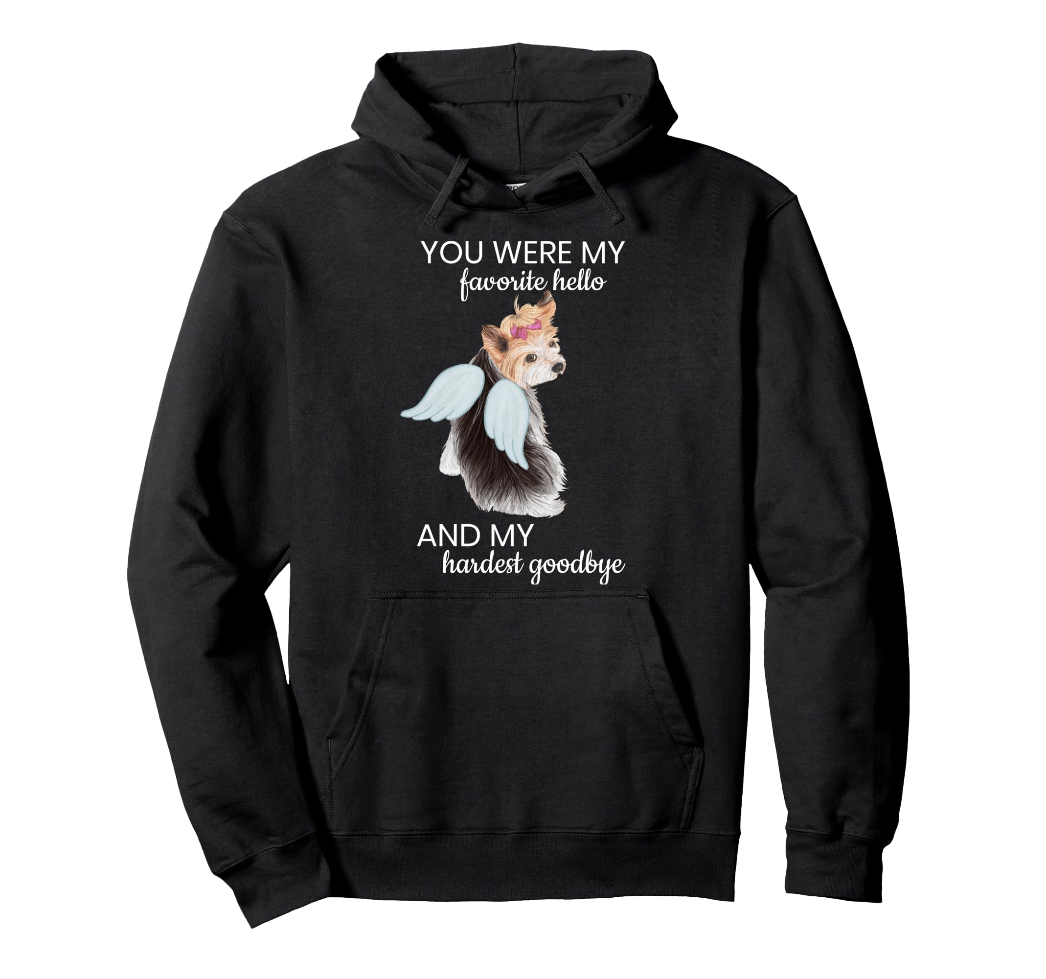 Angel Wing Dog Yorkie Memorial Puppy Rainbow Bridge Pet Pullover Hoodie
