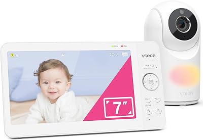 VTech VM7467 Baby Monitor 7" LCD Remote Pan Tilt Zoom 178° Night Light