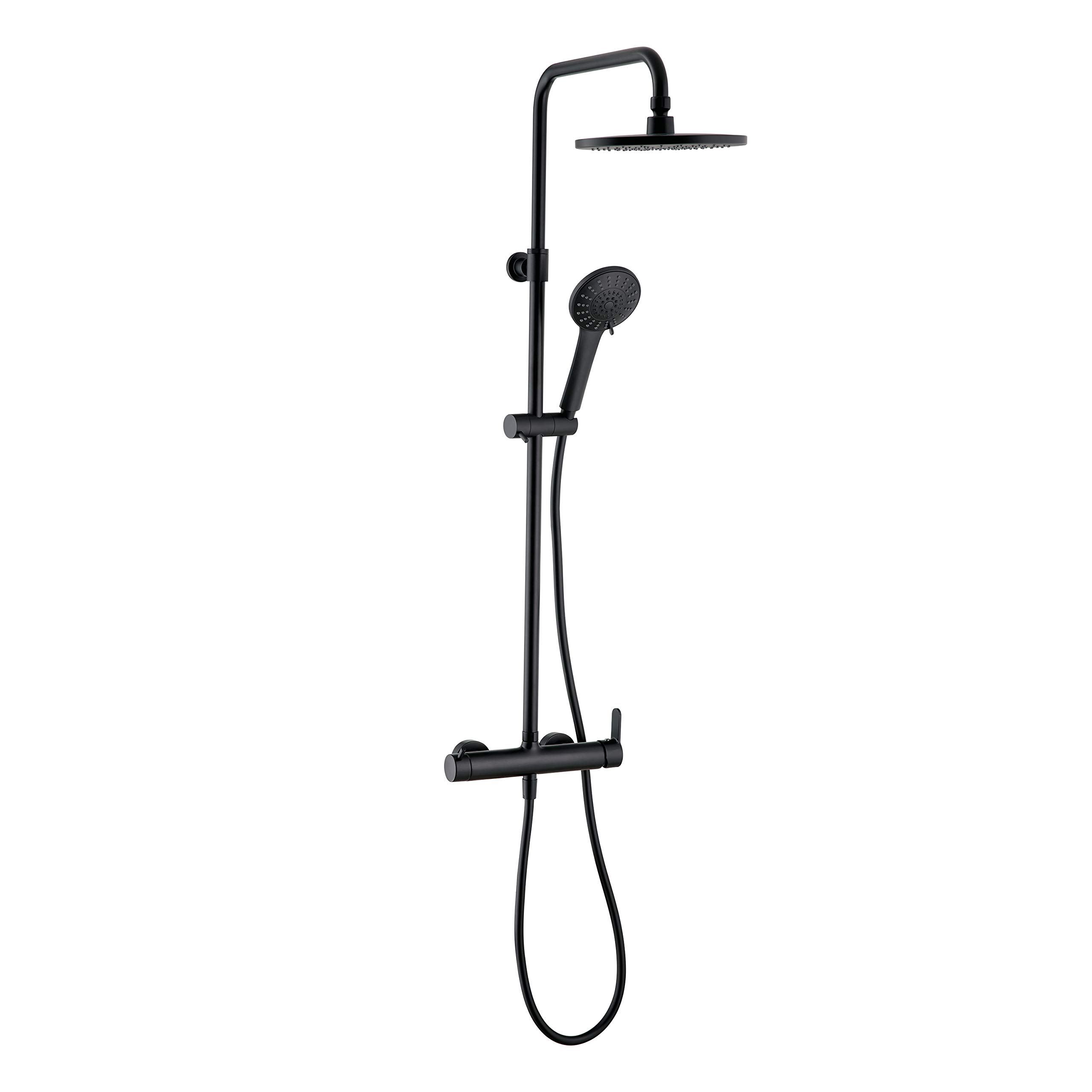 Wirquin Black Roma Touch 60722892 Shower Column with Mechanical Mixer Tap 5 Jets Black