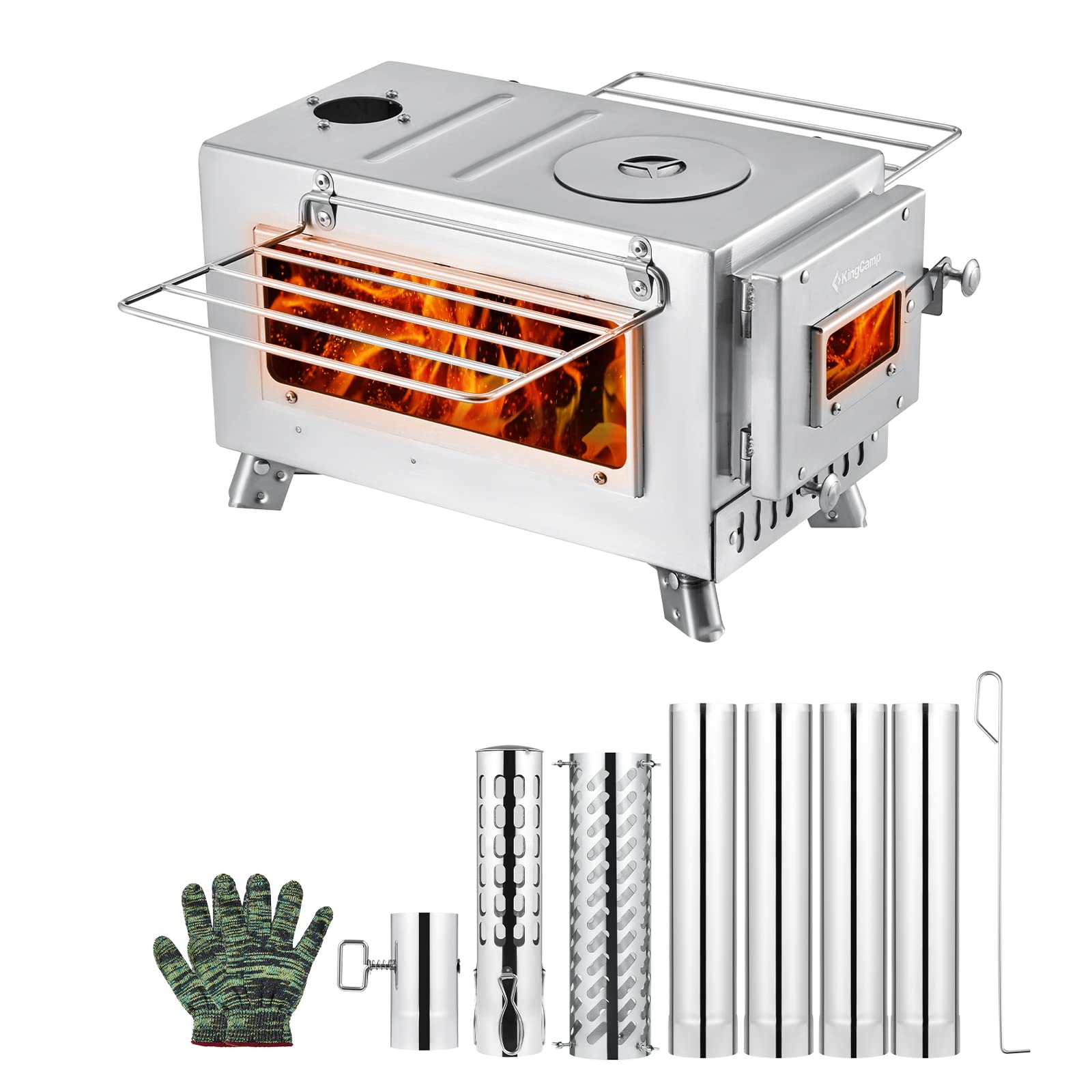 King Camp薪ストーブ Small Wood Stove KingCamp Hot Tent Stove, Foldable Camping Stove