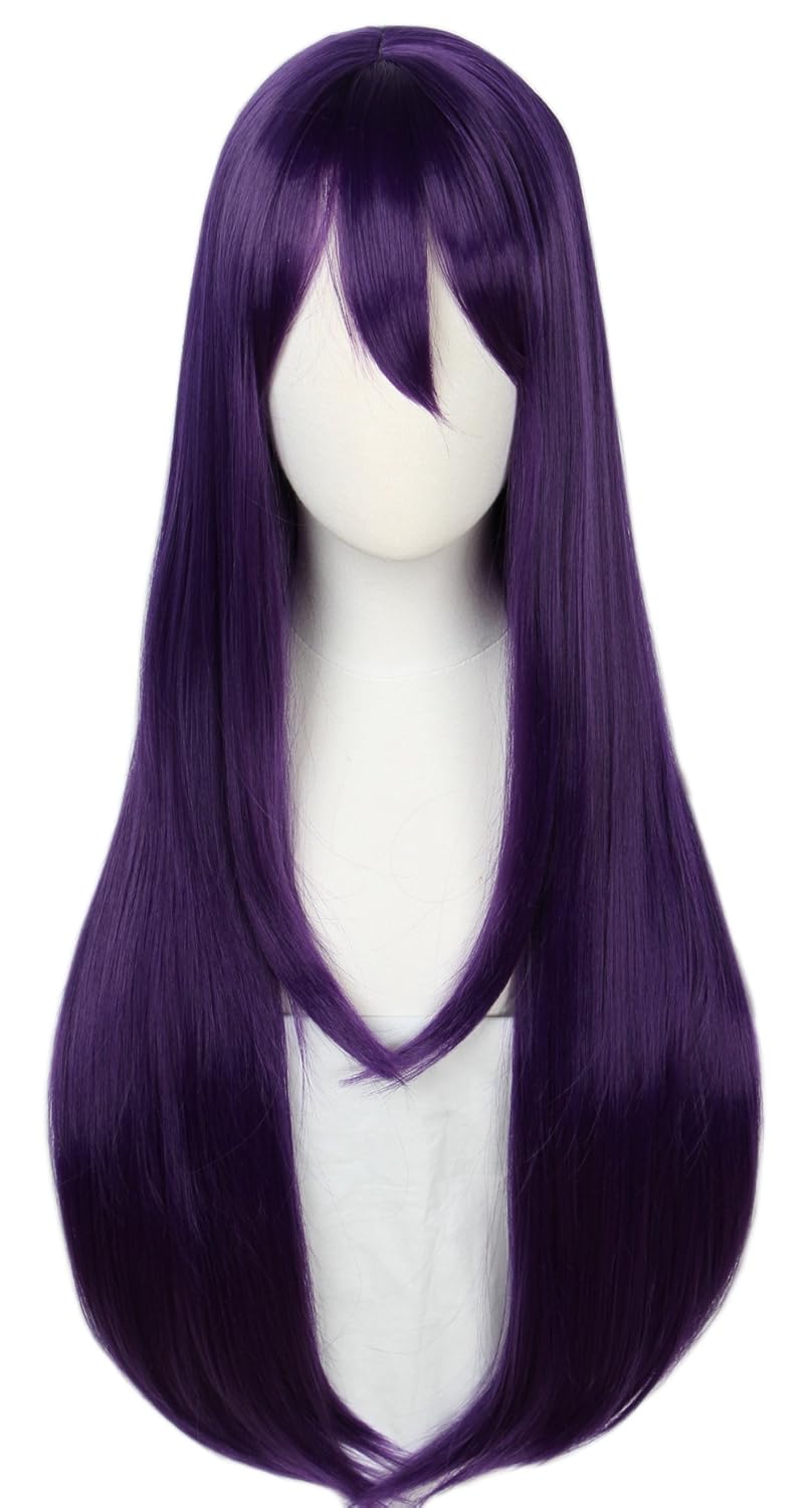 Linfairy Long Purple Wig Halloween Cosplay Wig For Women