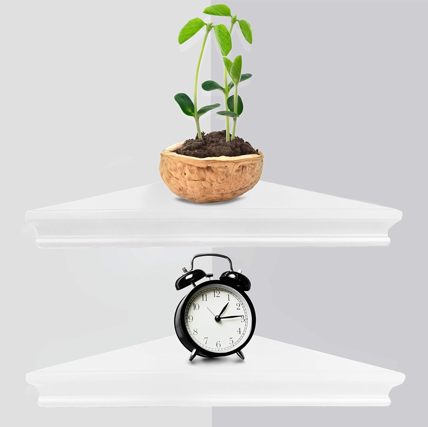 Greenco Corner Floating Shelves White Finish, 2-Pack, 2 Count