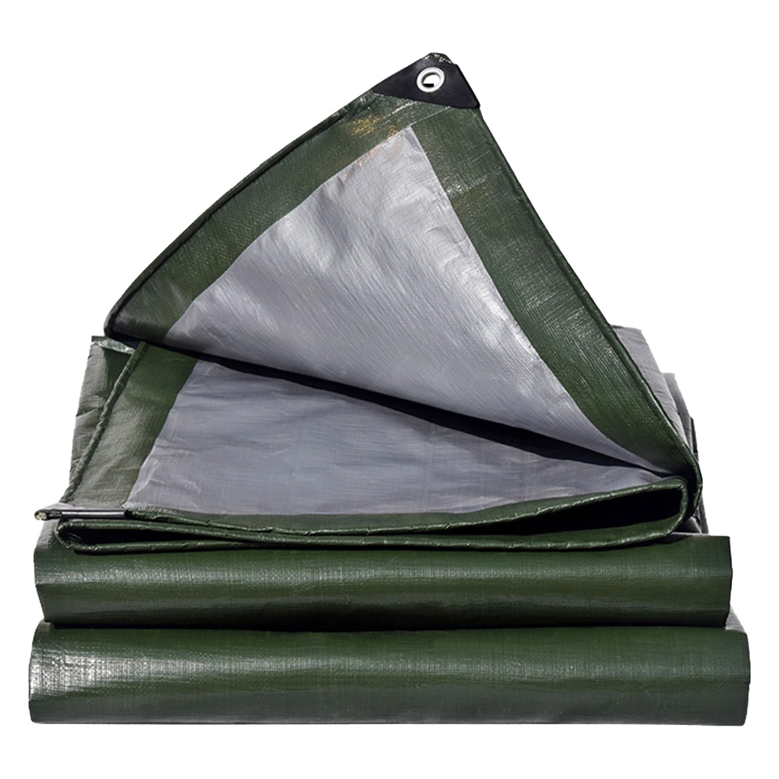 EPFHR Tarpaulin Waterproof Heavy Duty 2m x 2m 180GSM Green/Silver PE Plastic Tarp Sheet With Eyelets for Garden Furniture Roofing Gazebo Side Panels Firewood Ground Multipurpose Cover