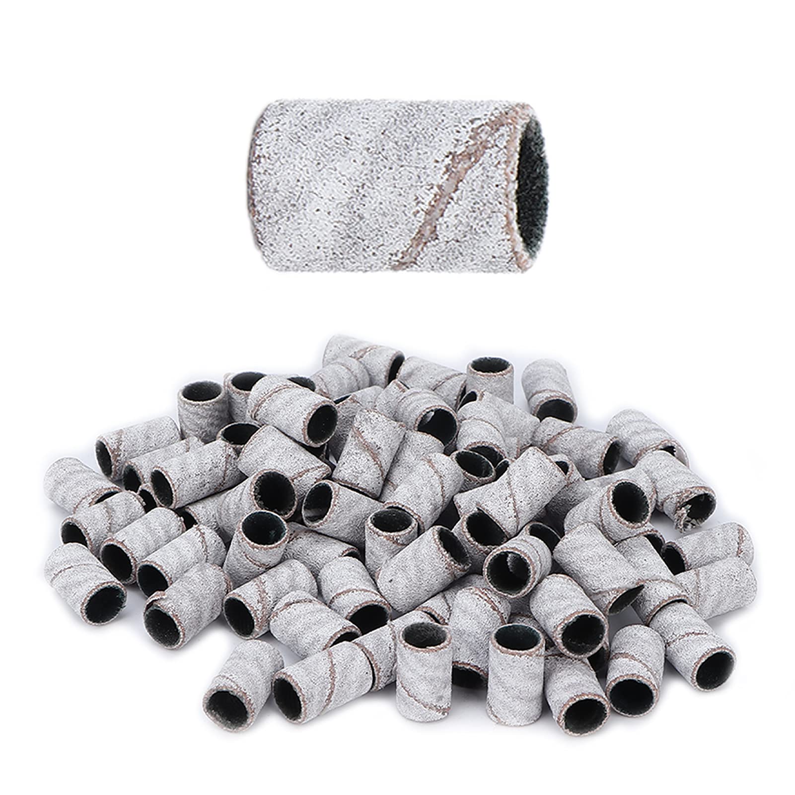 100pcs Sanding Bands File, Manicure Sanding Bands, Professional Nail Manicure Electric File Sand Piece Set Sanding Bands for Nail Drill, Great Fit for Nail Drill Bits Working on(HQ-10 white 240#)