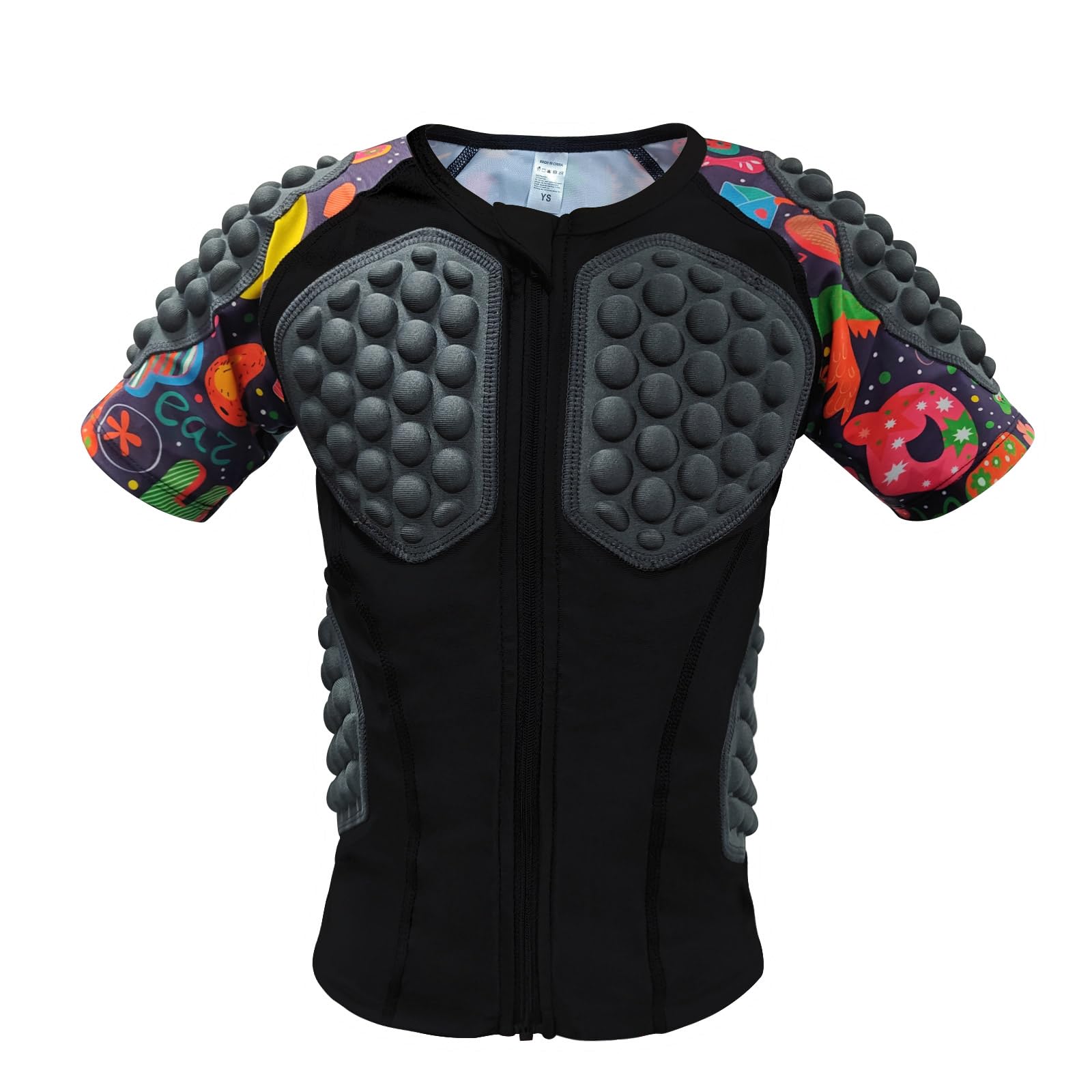 Youth Catchers Gear Boys Rib Protectors Compression Shirt with Pads, Rugby Protective Gear for Airsoft, Softball, Sports Competition (Yellow YL)