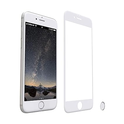 CELLBEE Panzerglasfolie Kompatibel Mit iPhone 6/6S Plus Panzerglasfolie, Curved, Panzerglas Staubfrei, Home Button Sticker, P