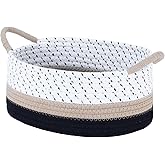 Yimi's Dream Cotton Rope Basket – Woven Gift Basket with Handles, Decorative Storage Basket for Baby Shower, Housewarming, Nursery, Toys, Laundry, Towels