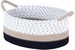 Yimi's Dream Cotton Rope Basket – Woven Gift Basket with Handles, Decorative Storage Basket for Baby Shower, Housewarming, Nursery, Toys, Laundry, Towels