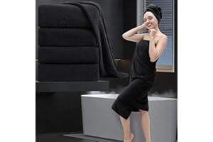 MAGGEA Extra Large Bath Towel Set of 4 (35"x70"),Oversized Bath Sheet Super Soft Highly Absorbent Jumbo Bathroom Towel Set Microfibers Quick Dry Shower Towel for Hotel,Bathroom,Guest,Spa,Gym (Black)