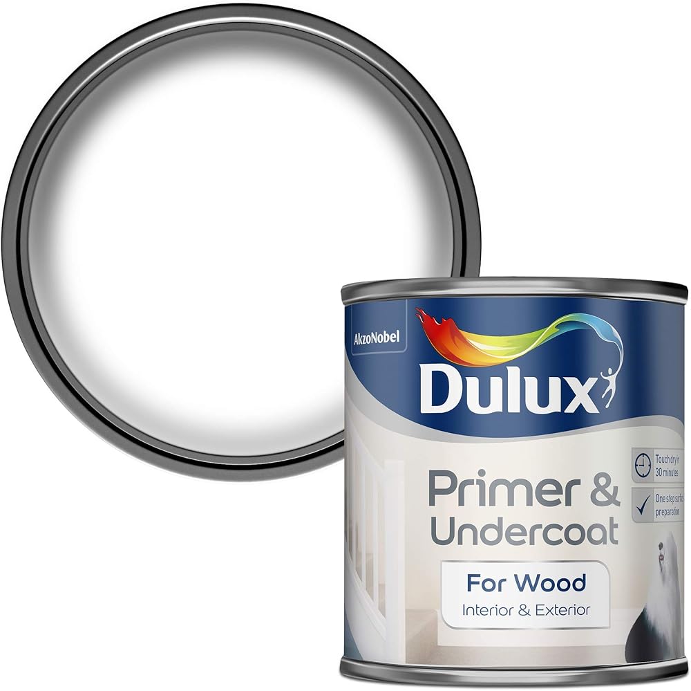 Dulux Primer & Undercoat Paint For Wood 250Ml Quick Dry Water Based Low Odour