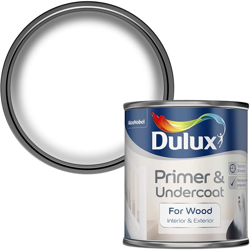 Dulux Primer & Undercoat Paint For Wood 250Ml Quick Dry Water Based Low Odour